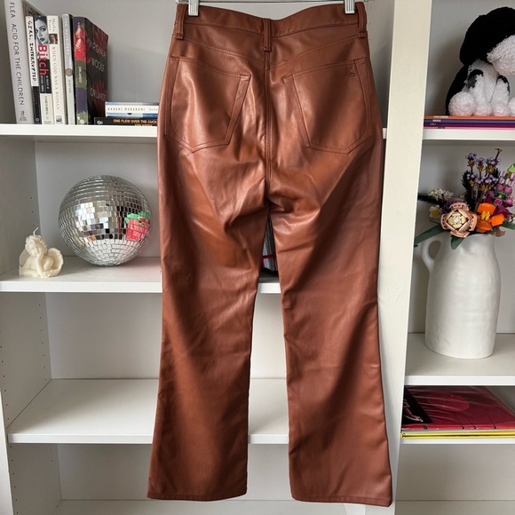 RAG AND BONE Brown Casey Faux Leather Flared Ankle Pants - Picture 6 of 10
